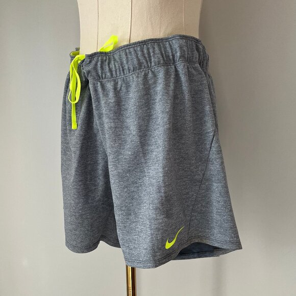 Nike Dri-Fit Training Shorts in Grey/Volt - Picture 2 of 8